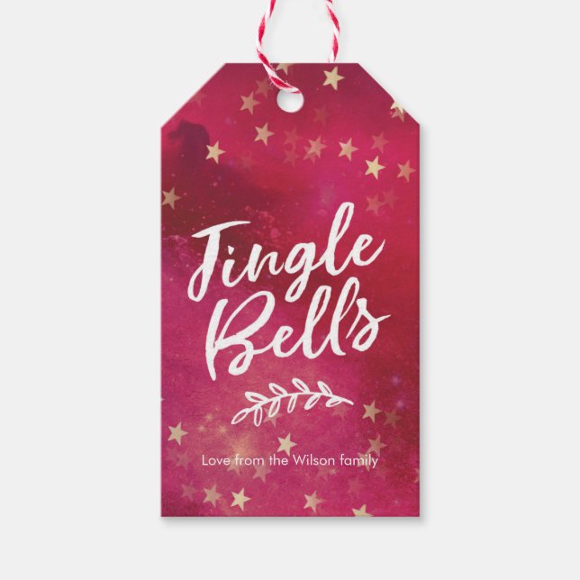 Jingle Bells Personalized Christmas gift tags (Front)