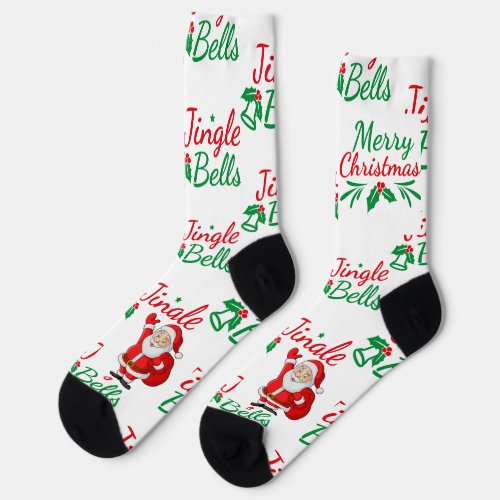 Jingle Bells Printed high quality Luxurious feel Socks