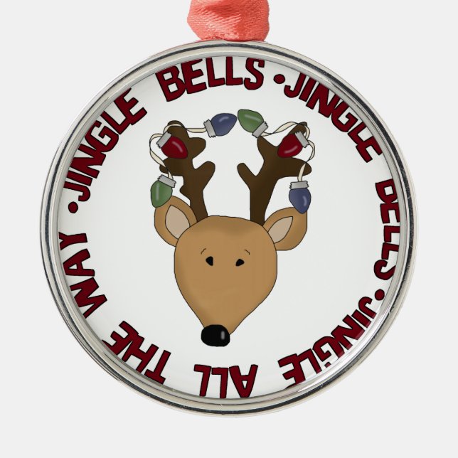 Jingle Bells Reindeer Keepsake Ornament (Front)