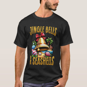 Jingle Bells & Seashells Fun Tropical Holiday T-Shirt