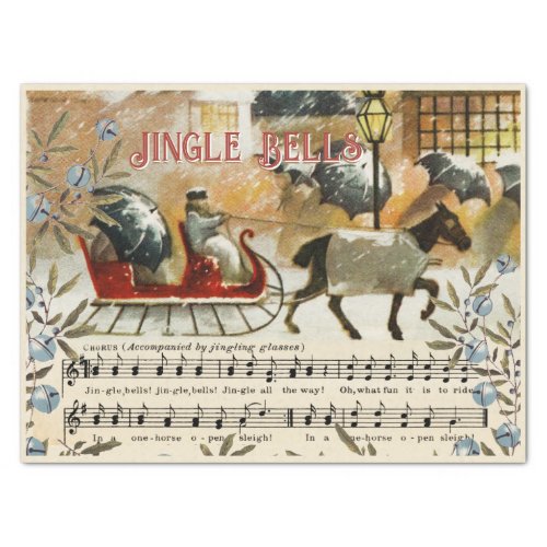Jingle Bells Sheet Music Horse Sleigh Holiday 