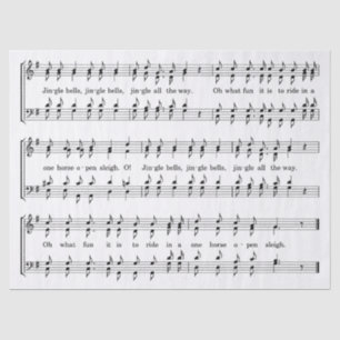 jingle bells sheet music tissue paper