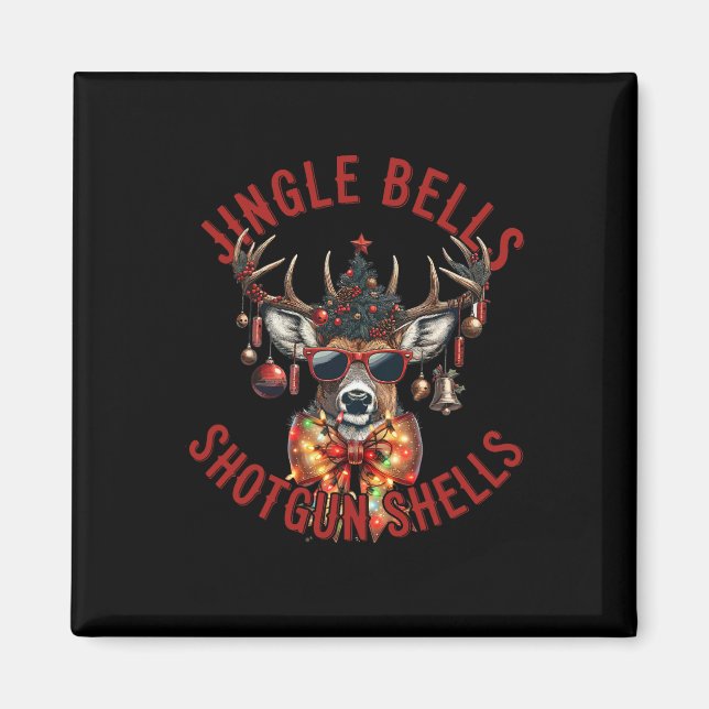 Jingle Bells Shotgun Shells Funny Hunting Hunter  Magnet (Front)