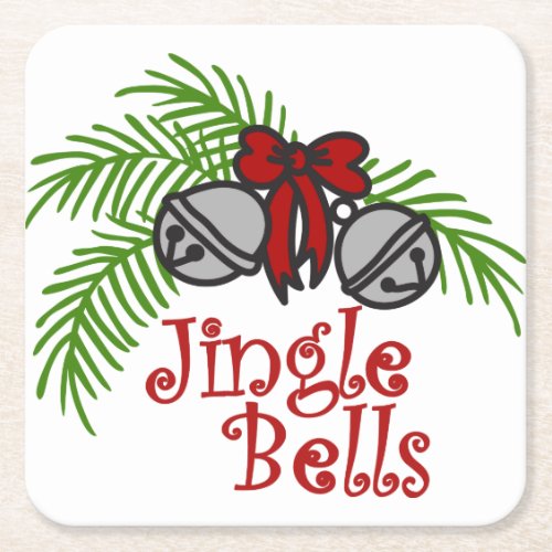 Jingle Bells Square Paper Coaster