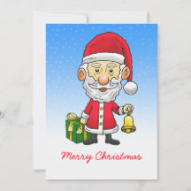 Jingle Bells with Santa Flat Holiday Card