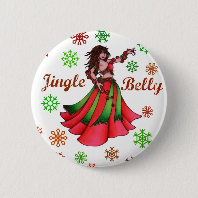 Jingle Belly Dancer Original Art Button (Front)