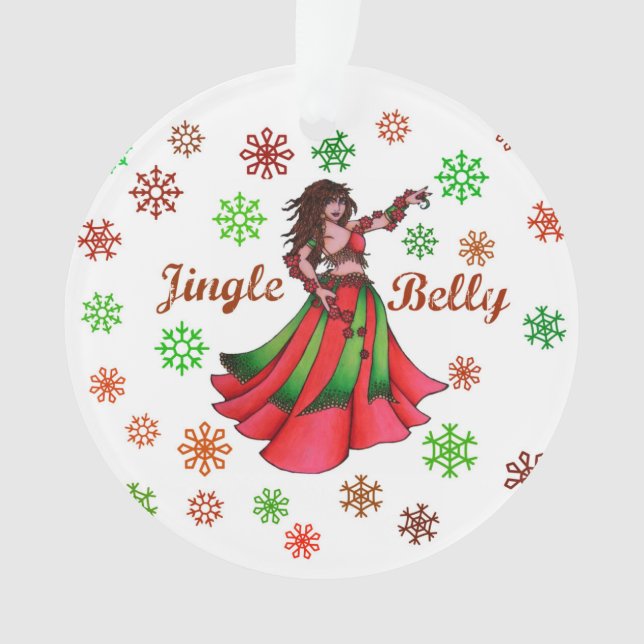 Jingle Belly Holiday Card Ornament (Front)