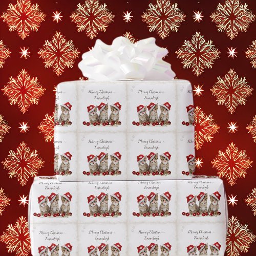 Jingle Cats Meowy Christmas Personalized Wrapping Paper