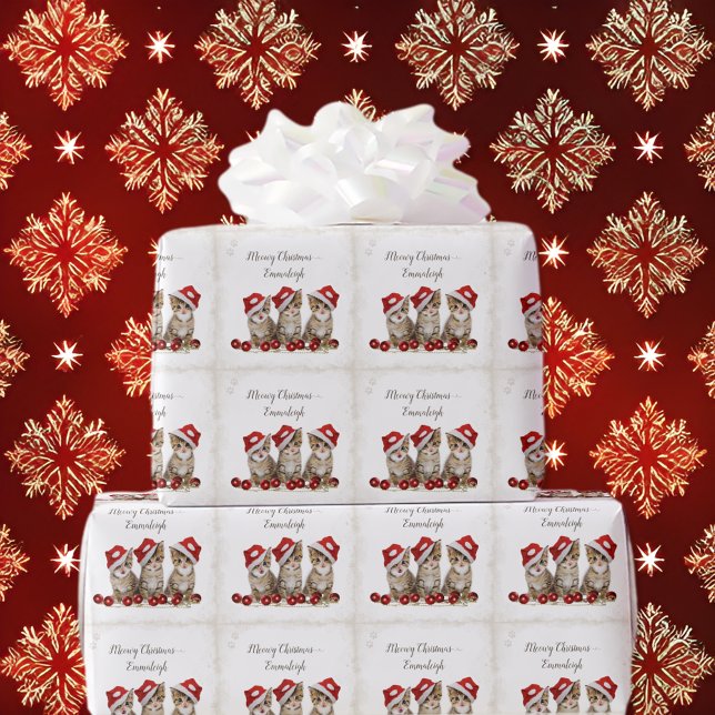 Jingle Cats Meowy Christmas Personalized Wrapping Paper (Creator Uploaded)