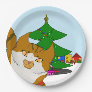 Jingle Claws Holiday Kids Party Paper Plate