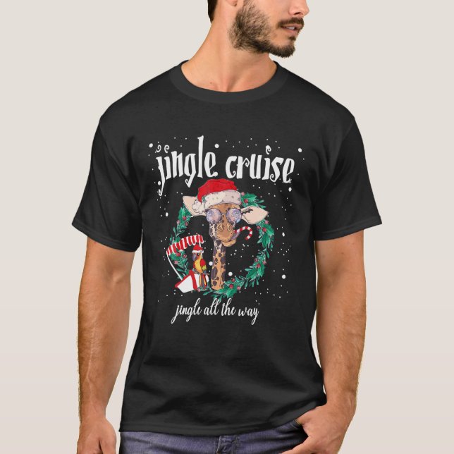 Jingle Cruise Jingle All The Way Funny Wreath Sant T-Shirt (Front)