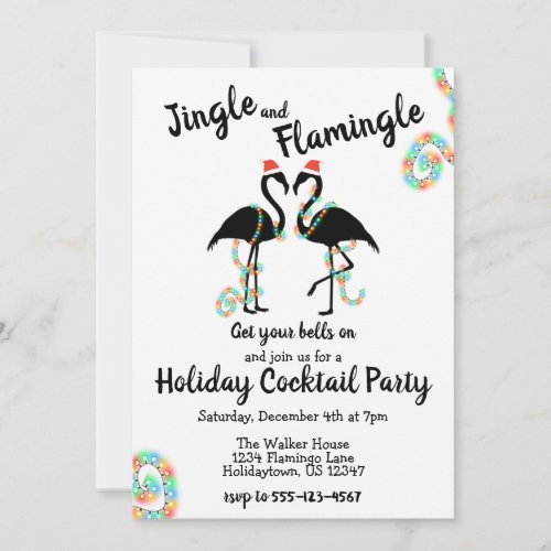 Jingle  Flamingle Holiday Party Invitation