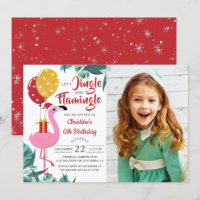 Jingle Flamingo Tropical Christmas Birthday Photo