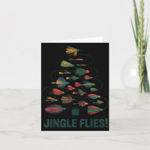 Jingle Flies Funny Fly Fishing Lure Christmas Paja Card