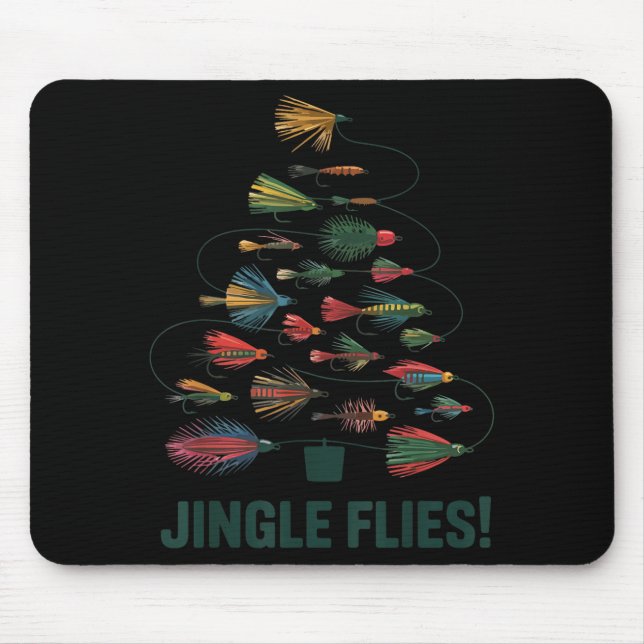 Jingle Flies Funny Fly Fishing Lure Christmas Paja Mouse Pad (Front)