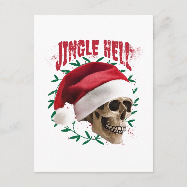 Jingle Hell Skull Postcard (Front)