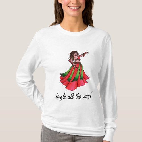 Jingle Holiday belly dancer shirt