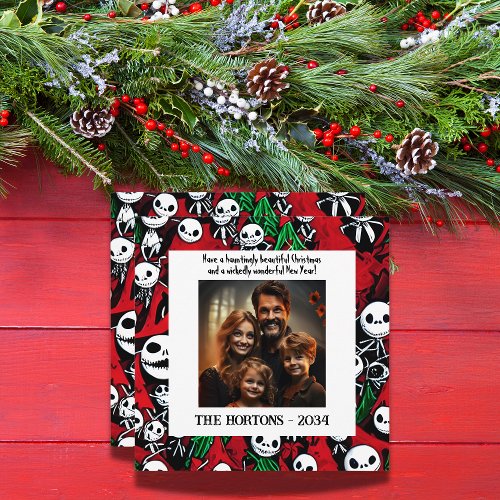 Jingle Jack OLantern Family Photo Holiday Card