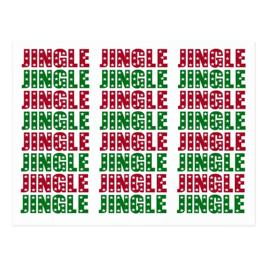 Jingle Jingle Jingle Merry Christmas Bells Stars Postcard