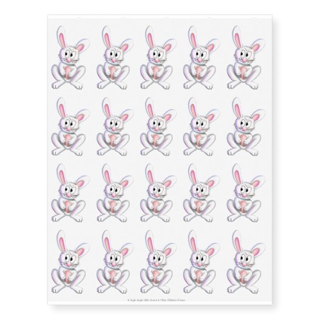 Jingle Jingle Little Gnome Bunny Temporary Tattoo (Front)