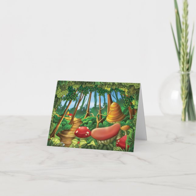 Jingle Jingle Little Gnome Forest Note Card (Front)