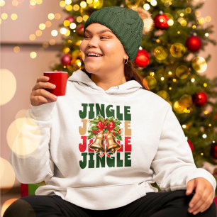 Jingle Jingle Vintage Gold Bells & Holly Hoodie