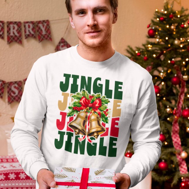 Jingle Jingle Vintage Gold Bells & Holly T-Shirt (Creator Uploaded)
