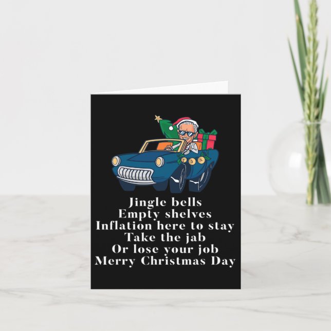 Jingle Joe Biden Funny Santa Trump Ugly Christmas  Card (Front)