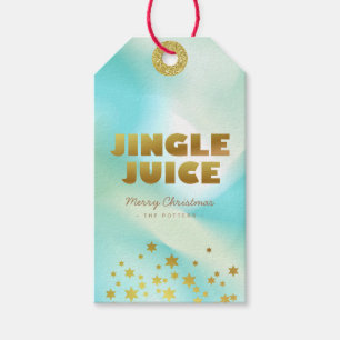 Jingle Juice Pastel Green Gradient & Gold Gift Tags