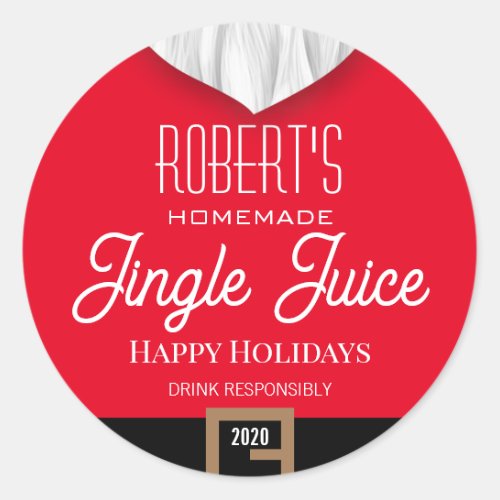 Jingle Juice Personalized Classic Round Sticker