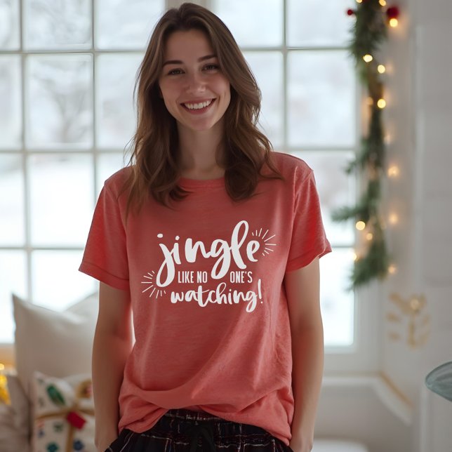 Jingle Like No One's Watching | Fun Christmas Tri-Blend Shirt (Jingle Like No One's Watching | Fun Christmas Tri-Blend Shirt)