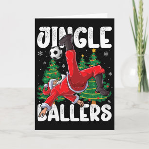 Jingle Llers Santa Footll Christmas Soccer Plaid _ Card
