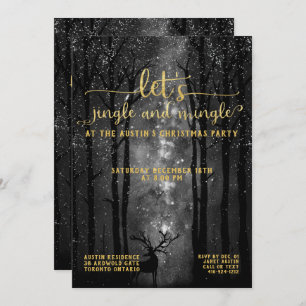 Jingle & Mingle Celestial Woodland Holiday Party Invitation
