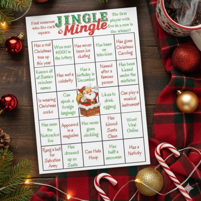 Jingle & Mingle Christmas Bingo Game Card (Jingle & Mingle Christmas Bingo Game Card)
