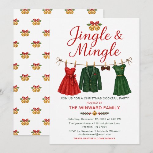 Jingle & Mingle Christmas Cocktail Party Invitation