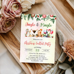 Jingle & Mingle Christmas Cocktail Party           Invitation