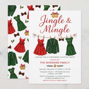 Jingle & Mingle Christmas Cocktail Party Invitation
