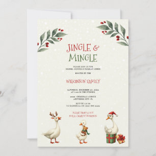 jingle & mingle Christmas Geese Party Invitation