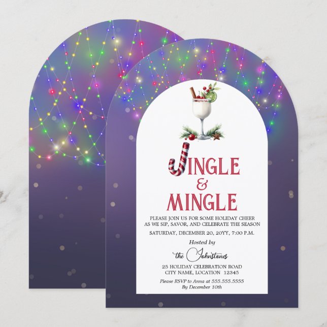 Jingle & Mingle Christmas Holiday Party Invitation (Front/Back)