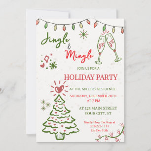 Jingle & Mingle Christmas Holiday Party Invitation