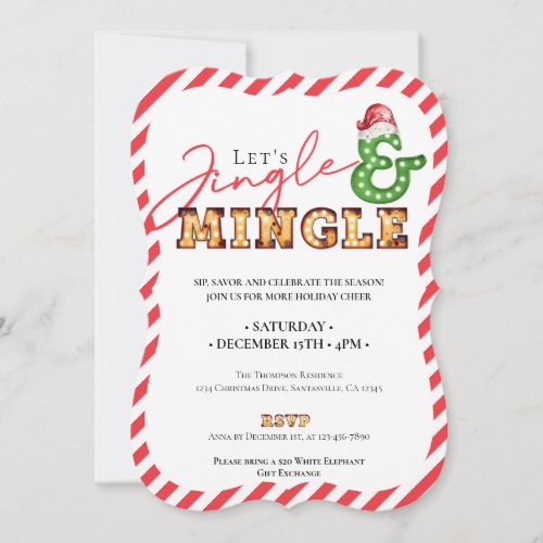 Jingle  Mingle Christmas Marquee Holiday Season Invitation