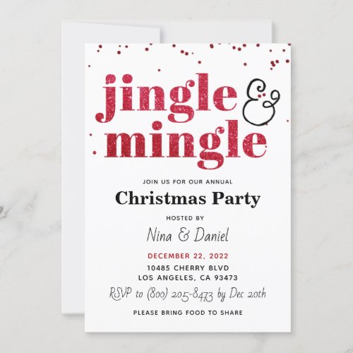 Jingle  Mingle Christmas Party Invitation