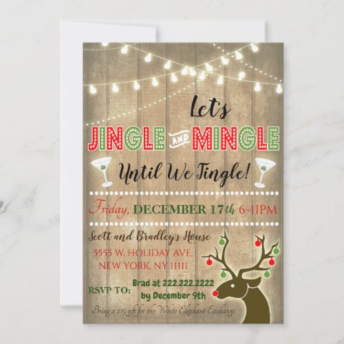 Jingle  Mingle Christmas Party Invitation