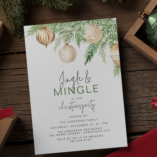 Jingle  Mingle Christmas Party Invitation