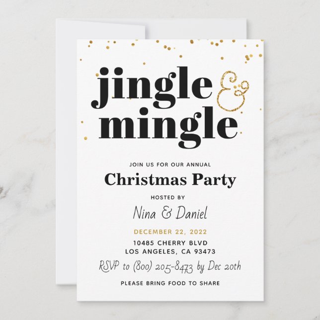 Jingle & Mingle Christmas Party Invitation (Front)