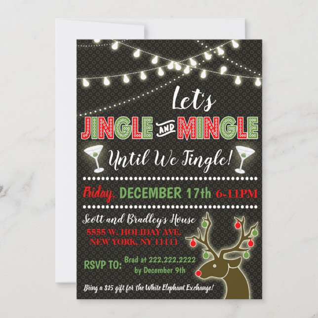 Jingle & Mingle Christmas Party Invitation (Front)
