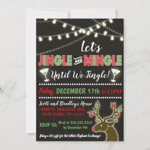 Jingle  Mingle Christmas Party Invitation