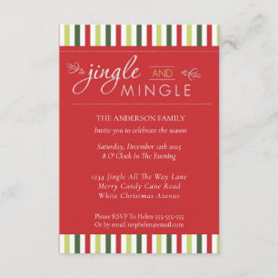 Jingle & Mingle! Christmas Party Seasonal Fun Invitation