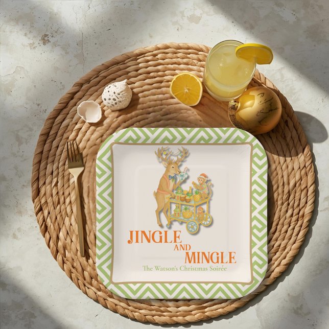 Jingle & Mingle Christmas party Tropical Paper Plates (Jingle & Mingle Christmas party Tropical Paper Plates)