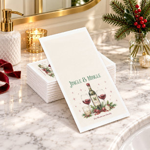 Jingle & Mingle Christmas Wine Paper Guest Towels